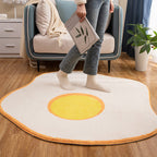 New Item Shape Egg Print Rug Yellow Funky Indoor Rug Polypropylene Pet-Friendly Easy-Care Rug for Decor