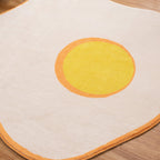 New Item Shape Egg Print Rug Yellow Funky Indoor Rug Polypropylene Pet-Friendly Easy-Care Rug for Decor