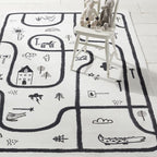 Unique Children's Room Carpet Multicolored Plant Print Carpet Polyester Non-slip Pet-friendly Stain-resistant Carpet