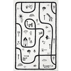 Unique Children's Room Carpet Multicolored Plant Print Carpet Polyester Non-slip Pet-friendly Stain-resistant Carpet