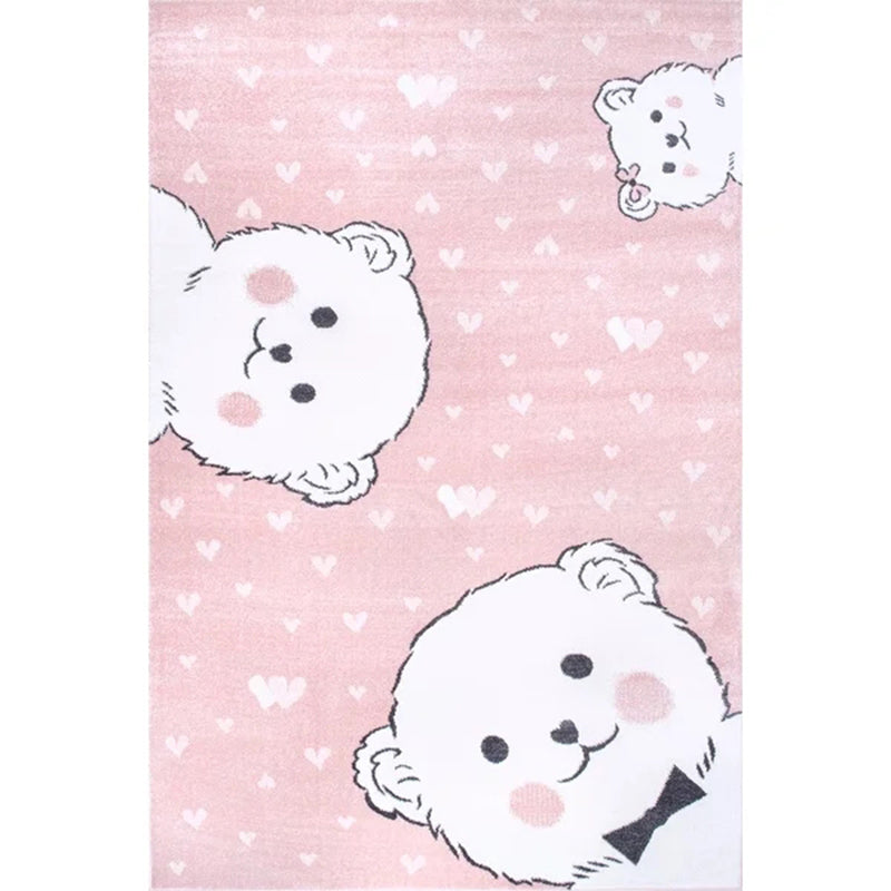 Funky Kids Bedroom Rug Multicolor Cartoon Area Rug Polyester Pet-Friendly Machine Washable Rug