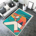 Designer Room Decor Carpet Multicolor Fairy Tale Print Carpet Polyester Non-Slip Backing Pet-Friendly Carpet