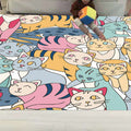 Funny Children's Room Carpet Multicolored Cartoon Print Carpet Synthetic Non-Slip Back Easy Care Carpet