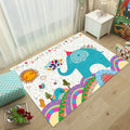 Multicolored Children's Room Rug Calming Fairy Tale Rug Polyester Non-Slip Machine Washable Living Room Rug