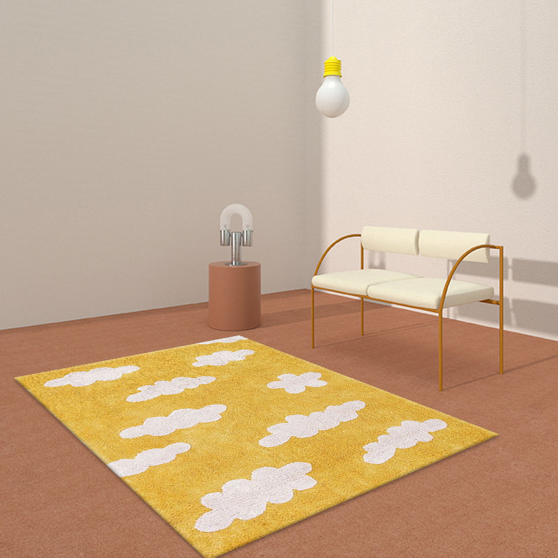 Lovely Cartoon Print Rug Multicolor Polyester Area Rug Non-Slip Machine Washable Rug for Bedroom