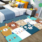 Beautiful Children's Room Carpet Multicolor Cartoon Pattern Area Rug Non-Slip Back Easy Care Indoor Rug