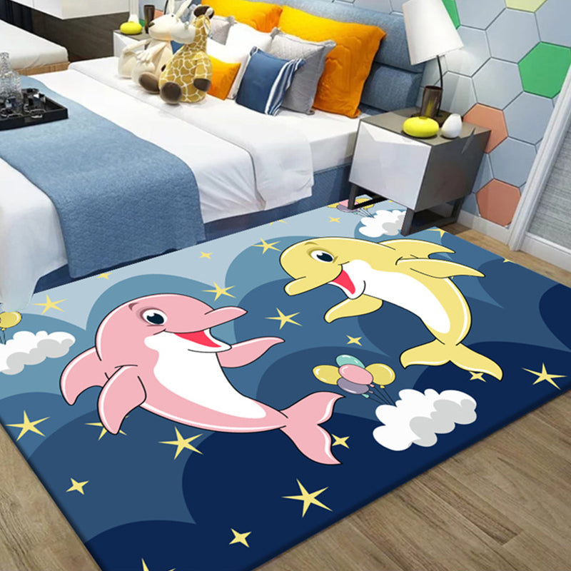 Beautiful Children's Room Carpet Multicolor Cartoon Pattern Area Rug Non-Slip Back Easy Care Indoor Rug