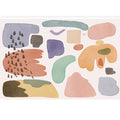 Lovelij Kids Room Rug Multi Color Cartoon Pattern Rug Polyester Non-slip Stain-resistant Rug