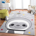 Lovely Children's Room Carpet Multicolor Cartoon Printed Carpet Polyester Pet-Friendly Machine Washable Indoor Carpet