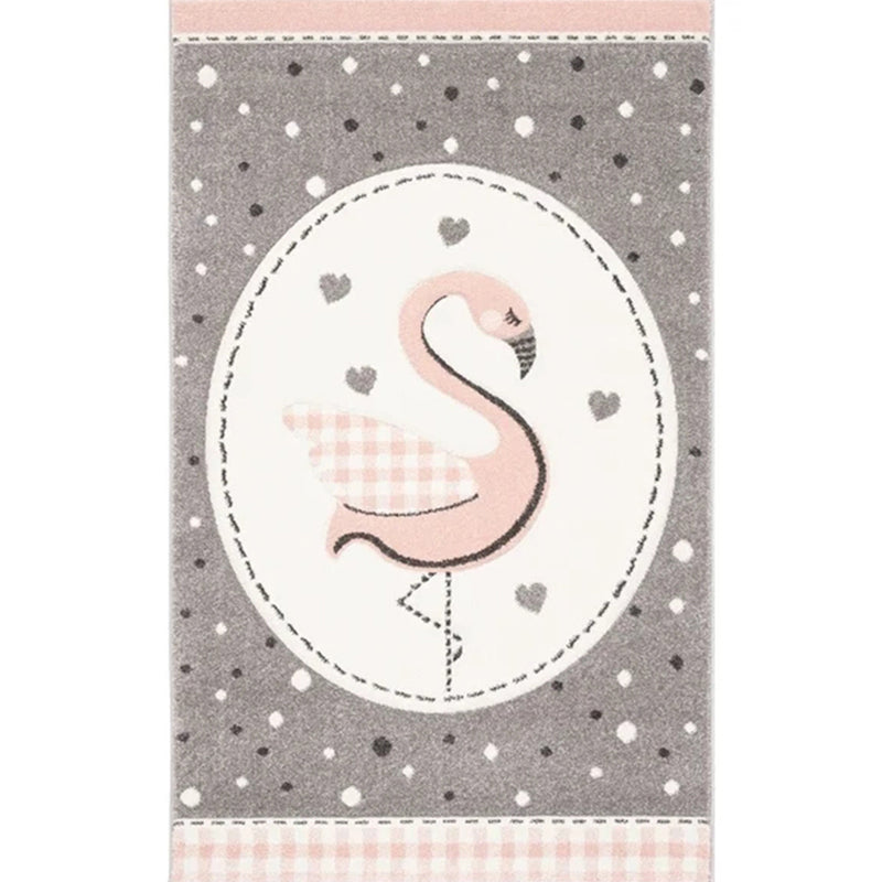 Lovely Children's Room Carpet Multicolor Cartoon Printed Carpet Polyester Pet-Friendly Machine Washable Indoor Carpet