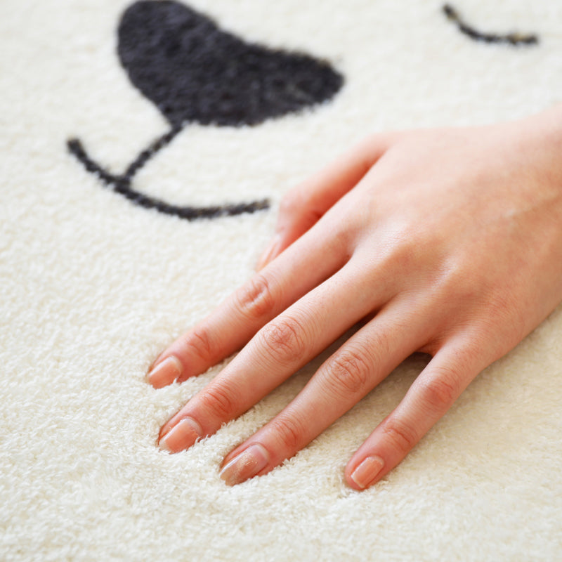 Natural Bedroom Rug Multicolored Cartoon Print Rug Polypropylene Non-Slip Machine Washable Rug