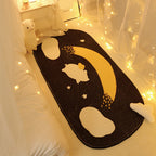 Unique Bedroom Rug Multicolored Space Print Rug Polyester Non-Slip Pet-Friendly Rug