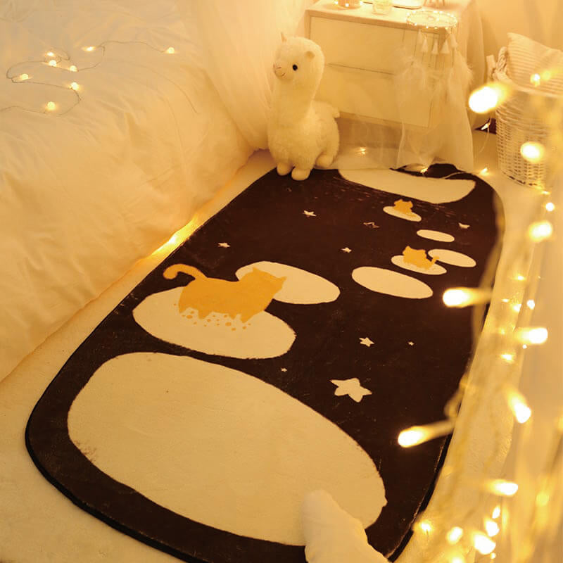 Multicolored Relaxation Carpet Synthetic Area Rug Non-slip Machine Washable Carpet for the Children's Room