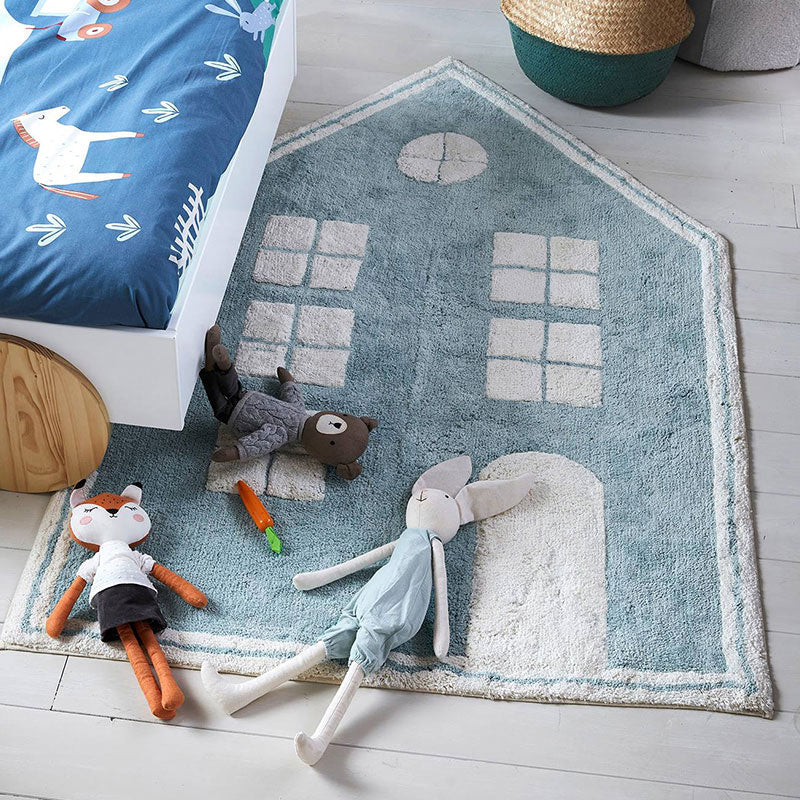 Irregular Shape Cartoon Carpet Multicolor Funky Area Rug Synthetic Pet-Friendly Non-Slip Backing Rug for Room