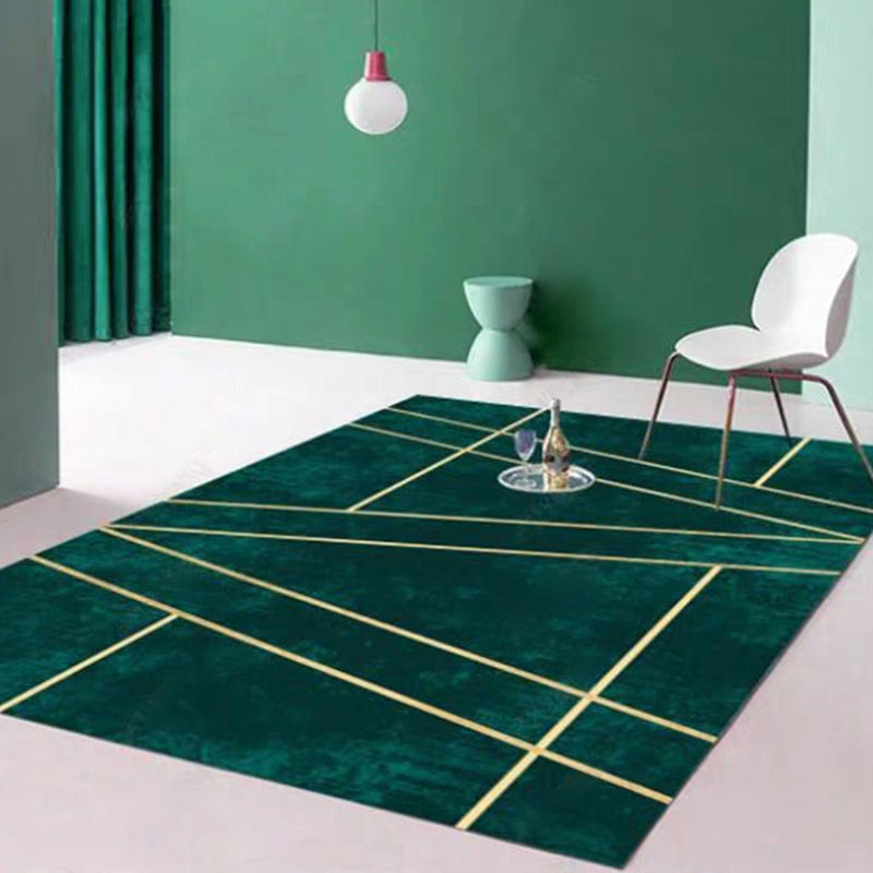 Luxury Living Room Rug Multicolor Geo Printed Indoor Rug Polypropylene Non-Slip Pet Friendly Rug