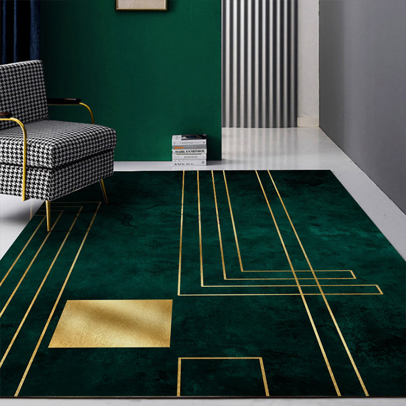 Simple Geometric Print Rug Multi Colored Synthetic Non-Slip Machine Washable Area Rug for Living Room