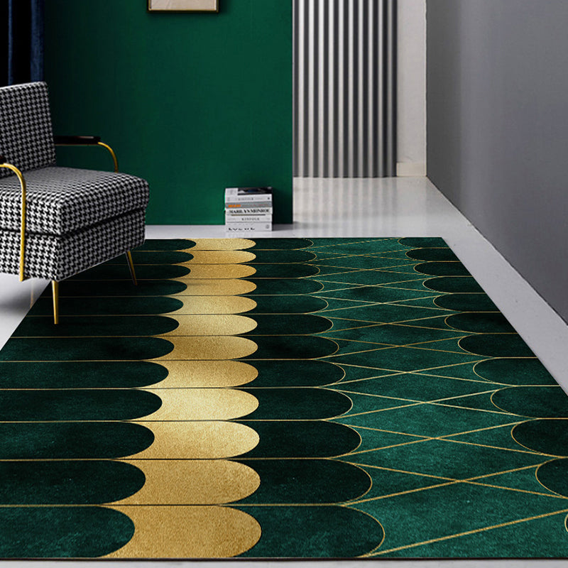 Simple Geometric Print Rug Multi Colored Synthetic Non-Slip Machine Washable Area Rug for Living Room