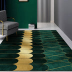 Simple Geometric Print Rug Multi Colored Synthetic Non-Slip Machine Washable Area Rug for Living Room