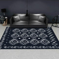 Modern geometric patterned rug multicolored polyester carpet anti-slip backing pet-friendly indoor rug for living room