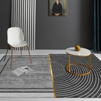 Multicolored Luxury Carpet Synthetic Geometric Pattern Carpet Pet-Friendly Non-Slip Backing Easy Care Area Rug for Home