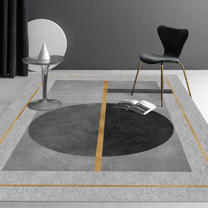 Multicolored Luxury Carpet Synthetic Geometric Pattern Carpet Pet-Friendly Non-Slip Backing Easy Care Area Rug for Home