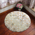 Unique geometric print rug Multicolored polyester rug Non-slip backing Machine washable indoor rug for the bedroom