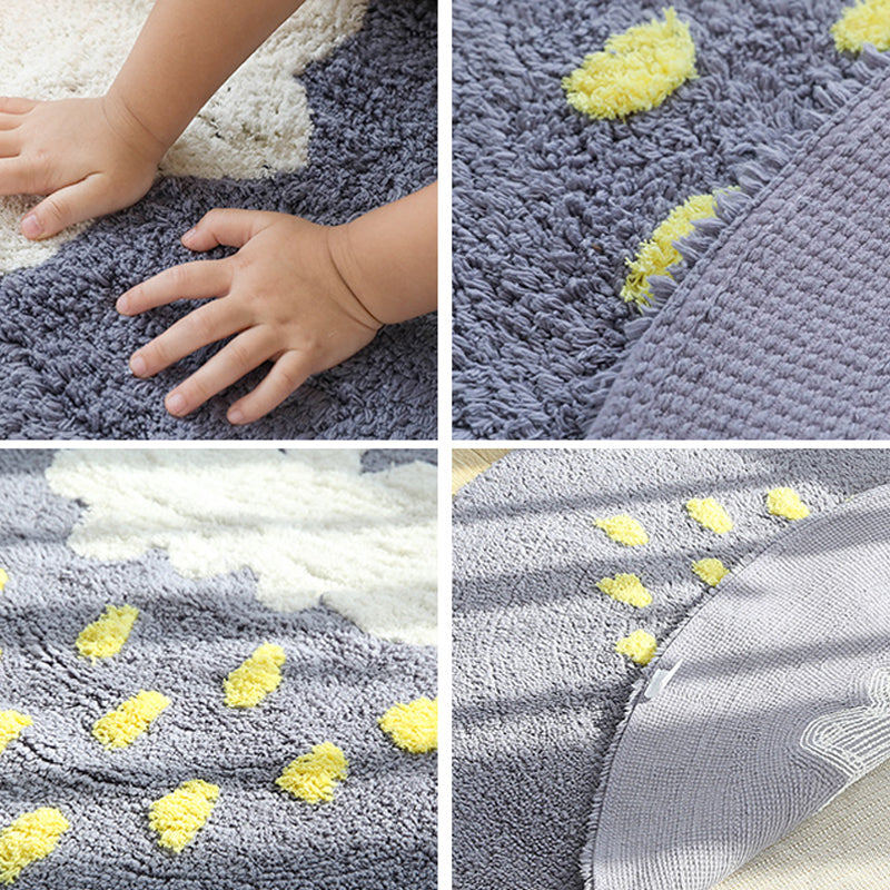 Beautiful Children's Room Rug Multicolor Cartoon Rug Cotton Non-Slip Floor Washable Rug