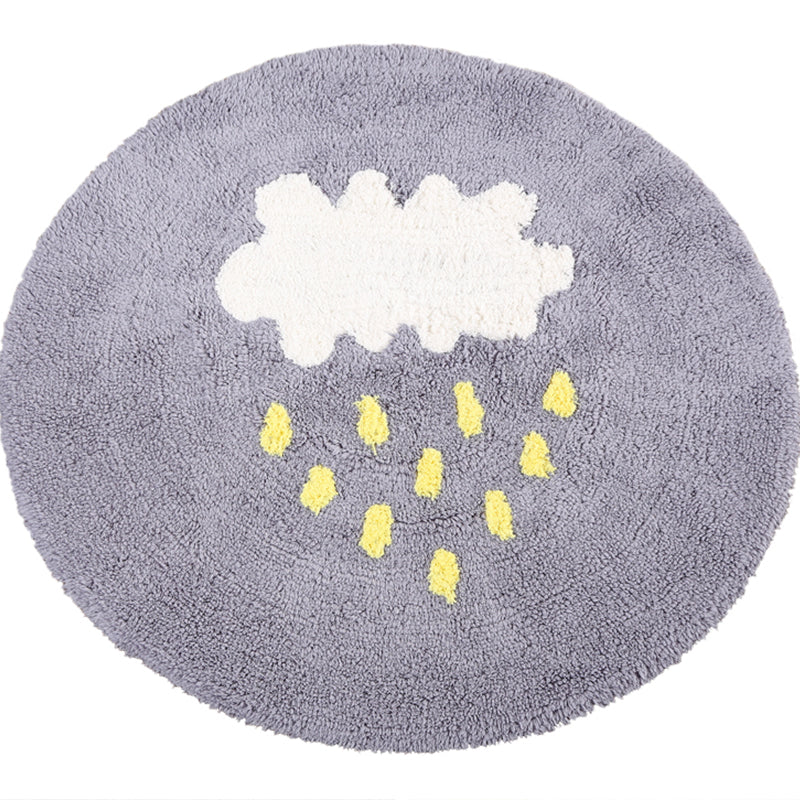 Beautiful Children's Room Rug Multicolor Cartoon Rug Cotton Non-Slip Floor Washable Rug