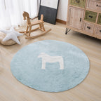 Classic Cartoon Print Rug Colorful Cotton Area Rug Pet-Friendly Washable Rug for the Children's Room