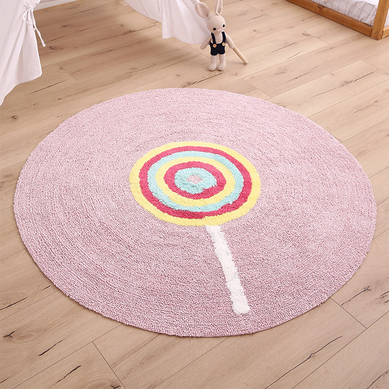 Colorful Lollipop Print Rug made of Cotton, Comfort Rug, Pet-friendly, Washable, Easy to Care, Rug for Kids