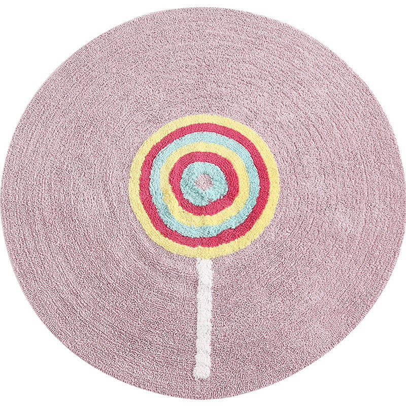 Colorful Lollipop Print Rug made of Cotton, Comfort Rug, Pet-friendly, Washable, Easy to Care, Rug for Kids