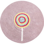 Colorful Lollipop Print Rug made of Cotton, Comfort Rug, Pet-friendly, Washable, Easy to Care, Rug for Kids