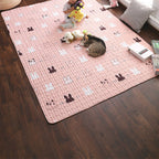 Beautiful Cartoon Print Rug Multicolored Cotton Area Rug Pet Friendly Machine Washable Rug for Children's Room