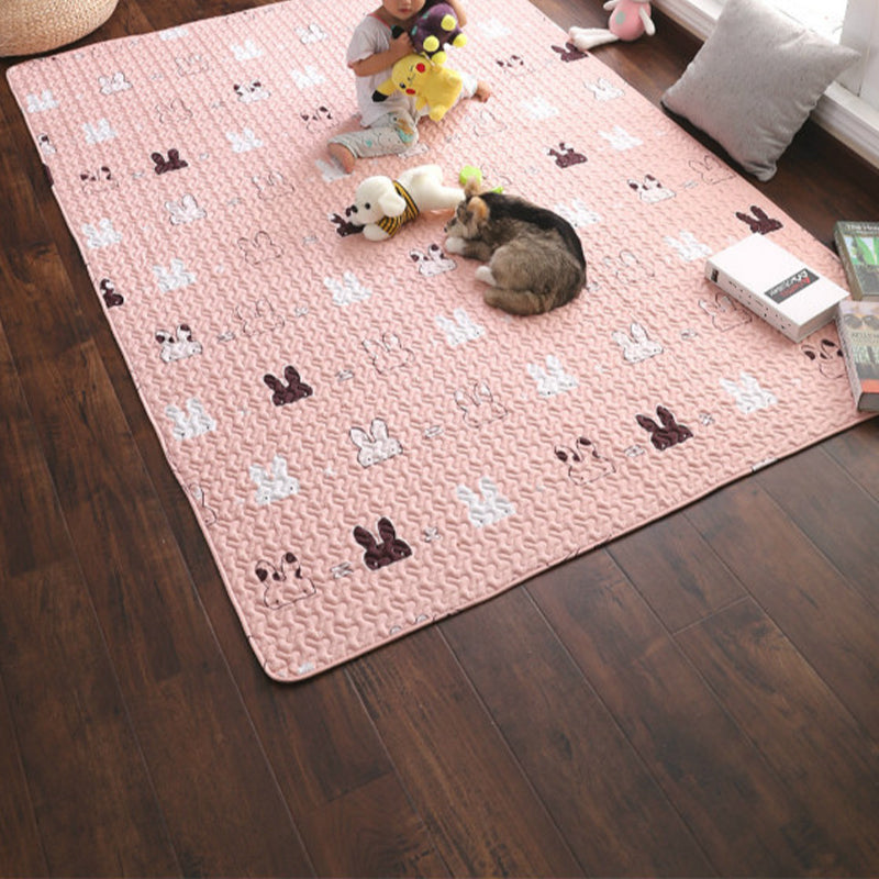 Beautiful Cartoon Print Rug Multicolored Cotton Area Rug Pet Friendly Machine Washable Rug for Children's Room