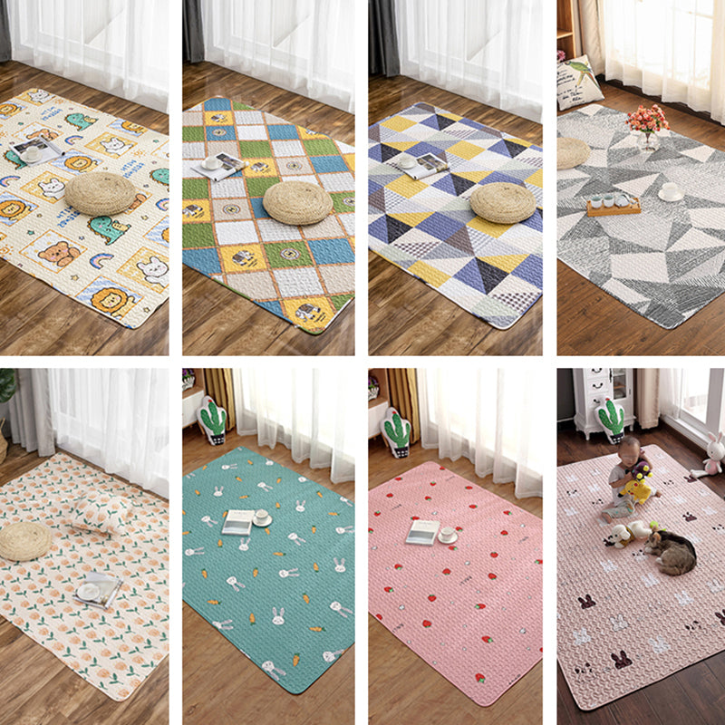 Beautiful children's room rug Colorful cartoon pattern rug Cotton non-slip backing pet-friendly rug