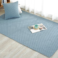 Multicolored simple cotton rug with striped design, non-slip backing, machine washable, rug for the bedroom