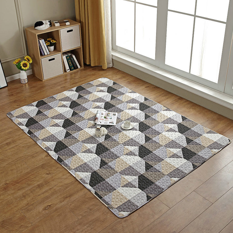Western Decor Rug Multicolor Geometric Print Rug Cotton Non-Slip Back Easy Care Rug