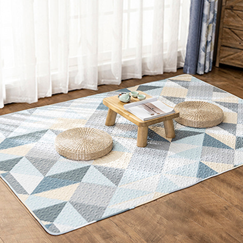 Multi-Color Relaxation rug Cotton Geometric pattern rug Non-slip backing Machine washable rug for bedroom