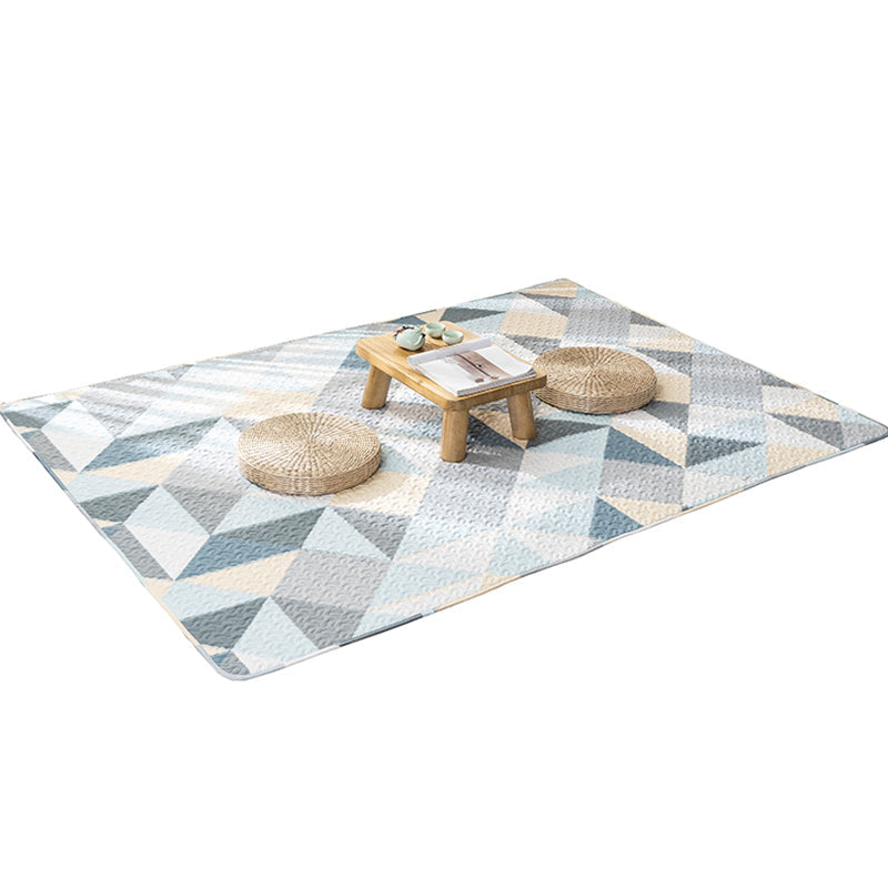 Multi-Color Relaxation rug Cotton Geometric pattern rug Non-slip backing Machine washable rug for bedroom