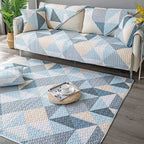 Comfort Living Room Carpet Multicolored Geometric Printed Area Rug Non-Slip Backing Washable Rug