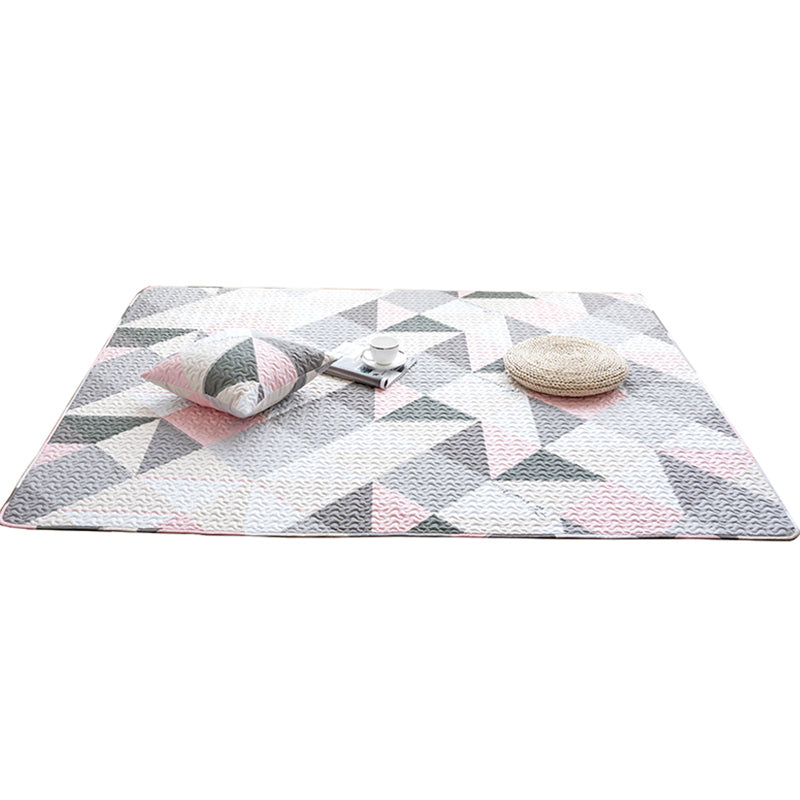 Comfort Living Room Carpet Multicolored Geometric Printed Area Rug Non-Slip Backing Washable Rug