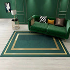 Luxury Living Room Rug Multicolor Geometric Pattern Rug Polyester Non-Slip Machine Washable Rug