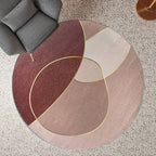 Unique Living Room Rug Multicolored Color Block Area Rug Synthetic Non-Slip Washable Rug