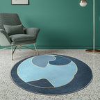 Unique Living Room Rug Multicolored Color Block Area Rug Synthetic Non-Slip Washable Rug