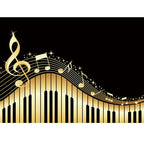 Multicolor bedroom rug funky music printed area rug polyester non-slip backing pet-friendly rug