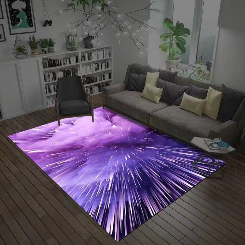 Multicolored novelty rug polyester room pattern area rug with non-slip backing machine washable rug for the bedroom