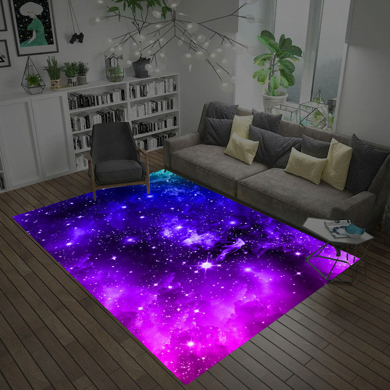 Casual Living Room Wallpaper Multicolor Area Print Rug Polypropylene Non-Slip Back Indoor Rug