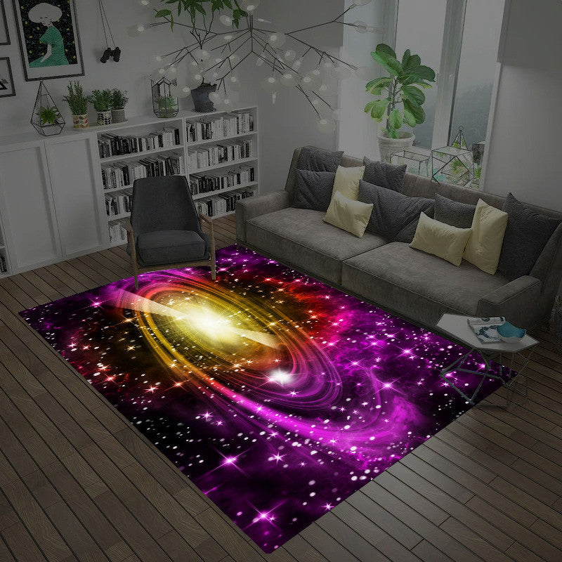 Casual Living Room Wallpaper Multicolor Area Print Rug Polypropylene Non-Slip Back Indoor Rug