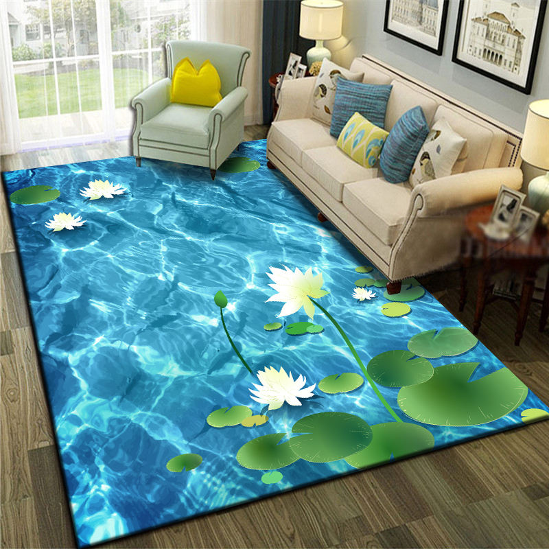 Relaxing Living Room Multicolored Animal Pattern Carpet Synthetic Pet Friendly Washable Carpet