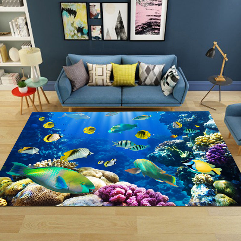 Sweet Animal Print Rug Multicolored Polypropylene Rug Polyester Non-Slip Back Washable Rug